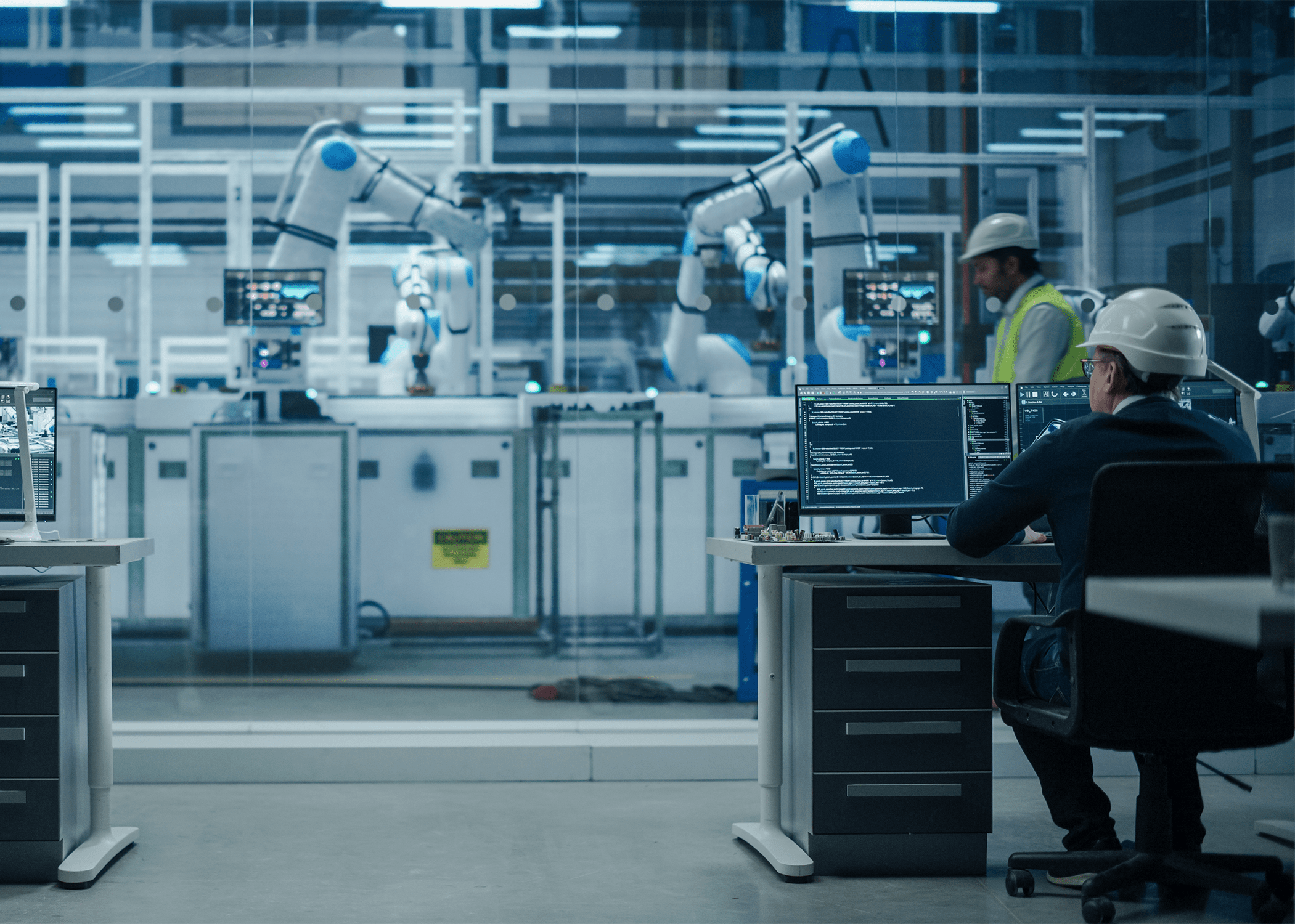 Industrial machine with operator